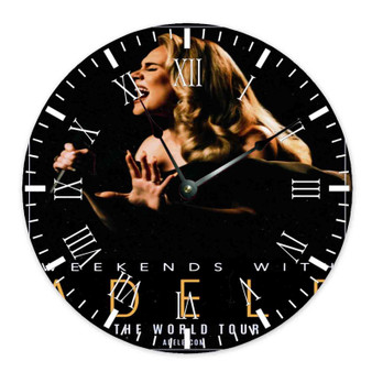 Adele 2023 World Tour Round Non-ticking Wooden Black Pointers Wall Clock