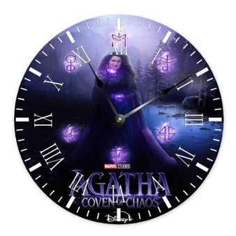 Agatha Coven of Chaos Disney Round Non-ticking Wooden Black Pointers Wall Clock
