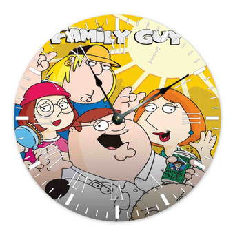 Family Guy 2022 Round Non-ticking Wooden Black Pointers Wall Clock