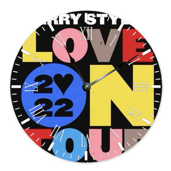 Harry Styles Love on Tour 2022 Round Non-ticking Wooden Black Pointers Wall Clock