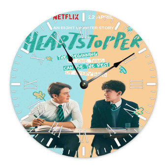Heartstopper Round Non-ticking Wooden Black Pointers Wall Clock