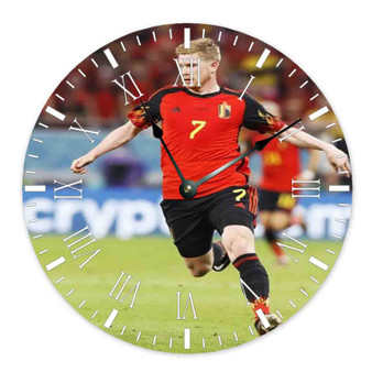 Kevin De Bruyne Round Non-ticking Wooden Black Pointers Wall Clock