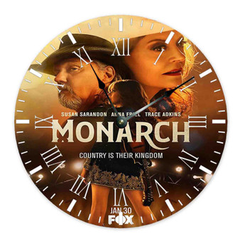 Monarch Round Non-ticking Wooden Black Pointers Wall Clock