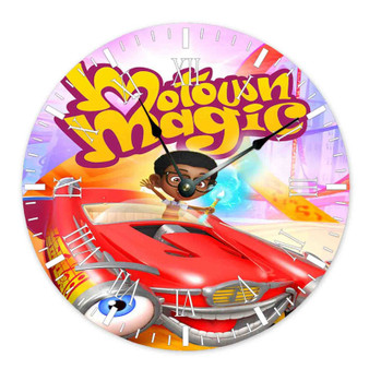 Motown Magic Round Non-ticking Wooden Black Pointers Wall Clock