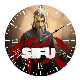 Sifu Game Round Non-ticking Wooden Black Pointers Wall Clock