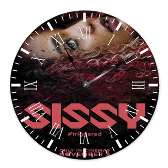 Sissy Round Non-ticking Wooden Black Pointers Wall Clock