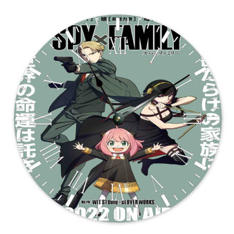 Spy x Family Round Non-ticking Wooden Black Pointers Wall Clock