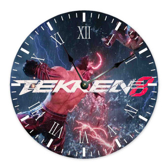 Tekken 8 Round Non-ticking Wooden Black Pointers Wall Clock