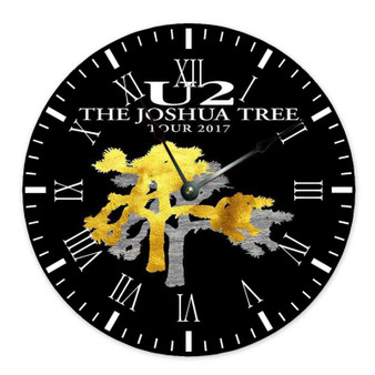 U2 Joshua Tree Tour Round Non-ticking Wooden Black Pointers Wall Clock