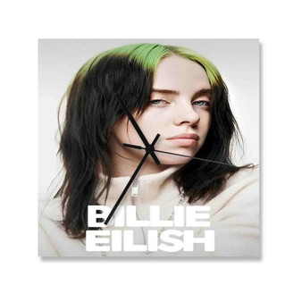 Billie Eilish Music Square Silent Scaleless Wooden Wall Clock