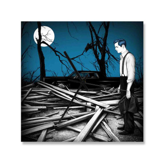 Jack White Fear Of The Dawn Square Silent Scaleless Wooden Wall Clock