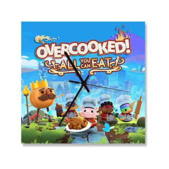 Overcooked All You Can Eat Square Silent Scaleless Wooden Wall Clock