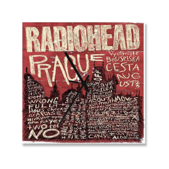 Radiohead Prague Square Silent Scaleless Wooden Wall Clock