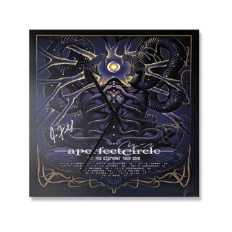 A Perfect Circle Tour Square Silent Scaleless Wooden Wall Clock Black Pointers