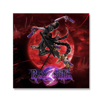 Bayonetta 3 Square Silent Scaleless Wooden Wall Clock Black Pointers