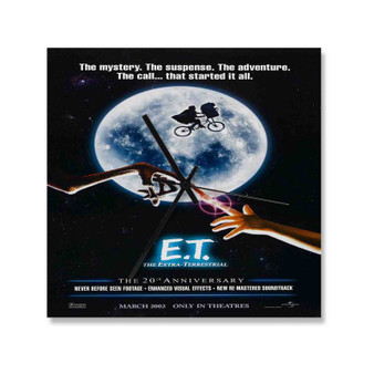 ET Poster Square Silent Scaleless Wooden Wall Clock Black Pointers