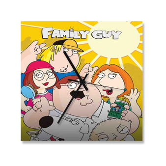 Family Guy 2022 Square Silent Scaleless Wooden Wall Clock Black Pointers