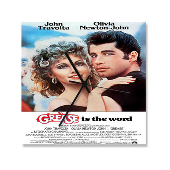 Grease Movie 2 Square Silent Scaleless Wooden Wall Clock Black Pointers