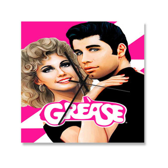 Grease Movie 3 Square Silent Scaleless Wooden Wall Clock Black Pointers