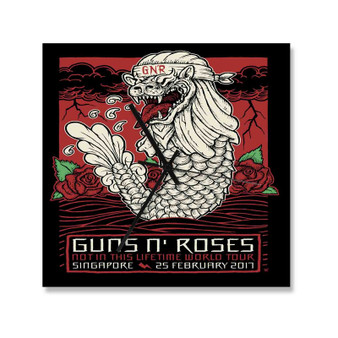 Guns N Roses Singapore Square Silent Scaleless Wooden Wall Clock Black Pointers