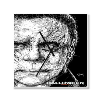 Halloween Mcfarlane Poster Square Silent Scaleless Wooden Wall Clock Black Pointers