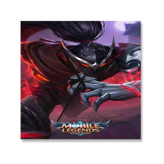 Hayabusa Mobile Legends Square Silent Scaleless Wooden Wall Clock Black Pointers