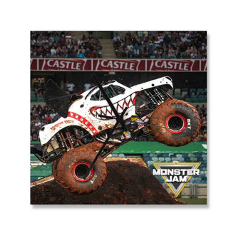 Monster Mutt Dalmatian Monster Truck Square Silent Scaleless Wooden Wall Clock Black Pointers