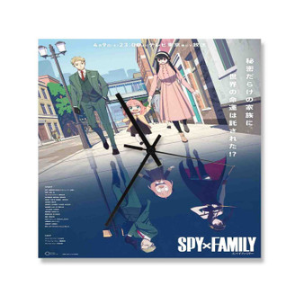 Spy x Family Anime Square Silent Scaleless Wooden Wall Clock Black Pointers