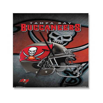 Tampa Bay Buccaneers NFL 2022 Square Silent Scaleless Wooden Wall Clock Black Pointers