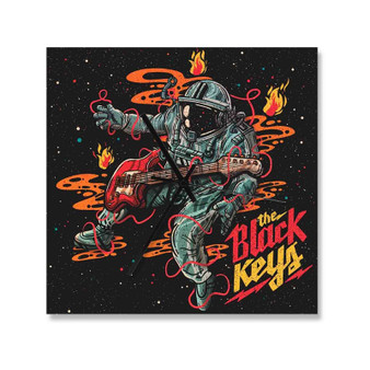 The Black Keys Astronauts Square Silent Scaleless Wooden Wall Clock Black Pointers