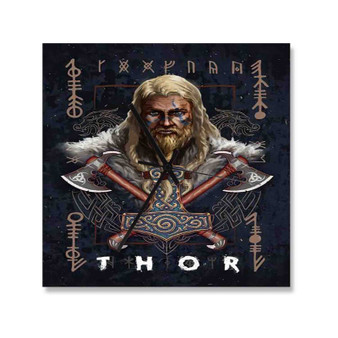 Thor Asgard Square Silent Scaleless Wooden Wall Clock Black Pointers