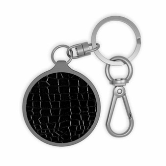 Black Alligator Skin Keyring Tag Acrylic Keychain TPU Cover