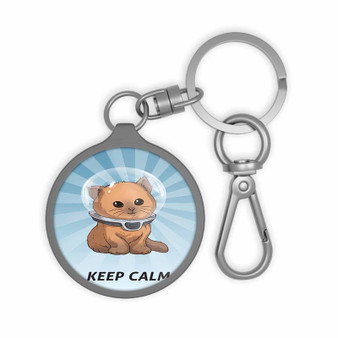 Keep Calm Kitty Keyring Tag Acrylic Keychain TPU Cover