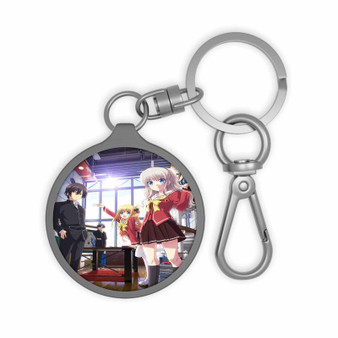 Charlotte Anime Keyring Tag Acrylic Keychain TPU Cover