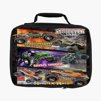 Monster Jam Collage Lunch Bag With Fully Lined and Insulated