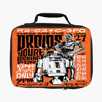 R2 D2 C3 PO Vintage Poster Lunch Bag With Fully Lined and Insulated