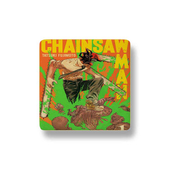 Chainsaw Man Vintage Porcelain Refrigerator Magnet Square