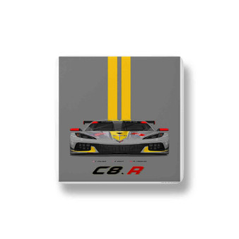 Chevrolet Corvette C8 R Car Porcelain Refrigerator Magnet Square