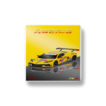 Chevrolet Corvette C8 Racing Porcelain Refrigerator Magnet Square