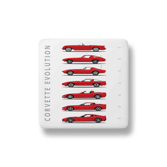 Corvette Evolution Porcelain Refrigerator Magnet Square