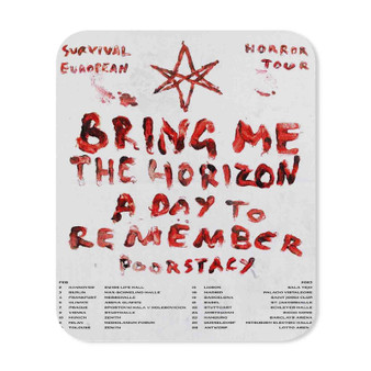 Bring Me The Horizon Survival Horror European Tour 2023 Rectangle Gaming Mouse Pad Rubber Backing
