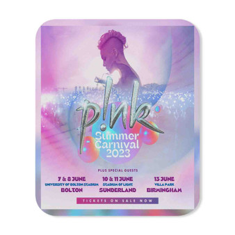 Pink 2023 Tour Rectangle Gaming Mouse Pad Rubber Backing