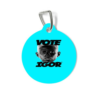 Vote Igor Tyler the Creator Round Pet Tag Coated Solid Metal for Cat Kitten Dog