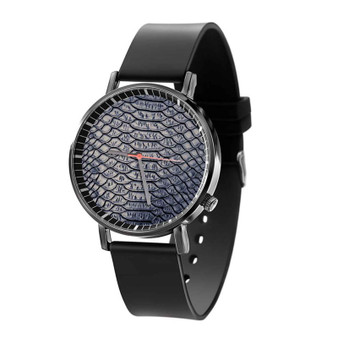 Snake Skin Black Quartz Watch With Gift Box