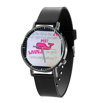 Whale Homecoming Black Quartz Watch With Gift Box