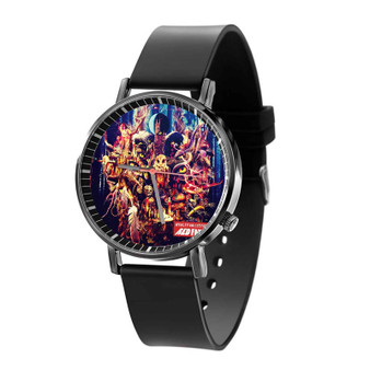 Red Fang Black Quartz Watch With Gift Box