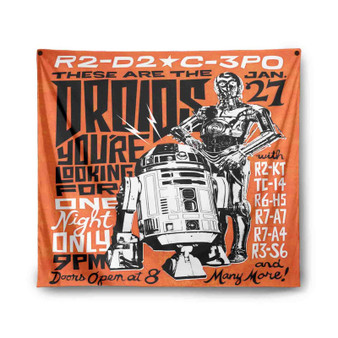 R2 D2 C3 PO Vintage Poster Indoor Wall Polyester Tapestries Home Decor