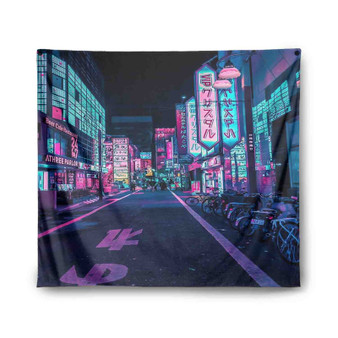 Tokyo A Neon Wonderland Indoor Wall Polyester Tapestries Home Decor