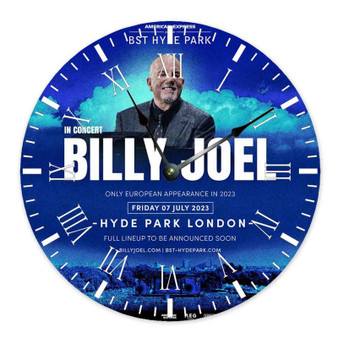 Billy Joel 2023 Tour Round Non-ticking Wooden Black Pointers Wall Clock