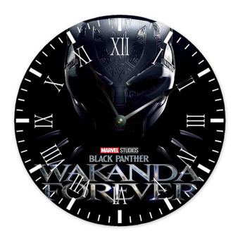 Black Panther Wakanda Forever Movie Round Non-ticking Wooden Black Pointers Wall Clock